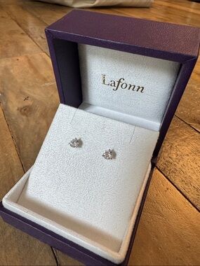 Lafonn White simulated diamond 1.0 CTW Halo Stud Earrings NWT